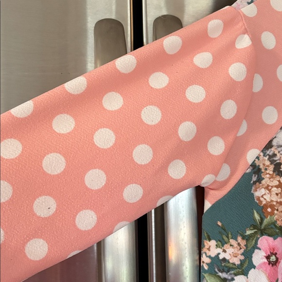Floral and Polka Dot Women’s high low dressy top - Picture 8 of 8